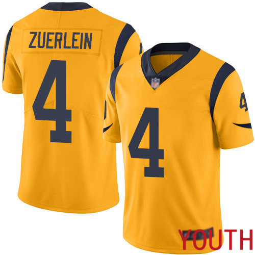 Los Angeles Rams Limited Gold Youth Greg Zuerlein Jersey NFL Football 4 Rush Vapor Untouchable